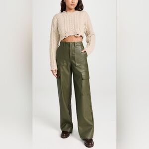 Wayf Faux Leather Cargo Pants